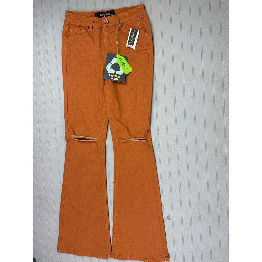 Indigo Rein Size 3 Womens Jeans High Rise Flare Rust Color Stretch